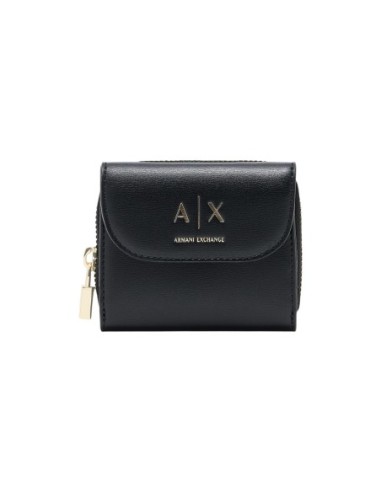 Portefeuille noir femme Armani Exchange zip pression