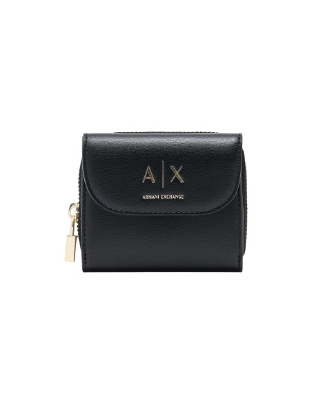 Portefeuille noir femme Armani Exchange zip pression