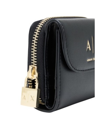 Portefeuille noir femme Armani Exchange zip pression