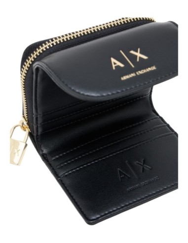 Portefeuille noir femme Armani Exchange zip pression