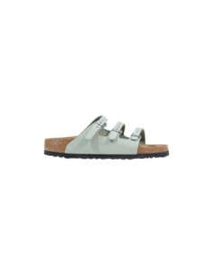 Mules vertes femme Birkenstock cuir boucle