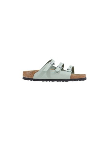 Mules vertes femme Birkenstock cuir boucle