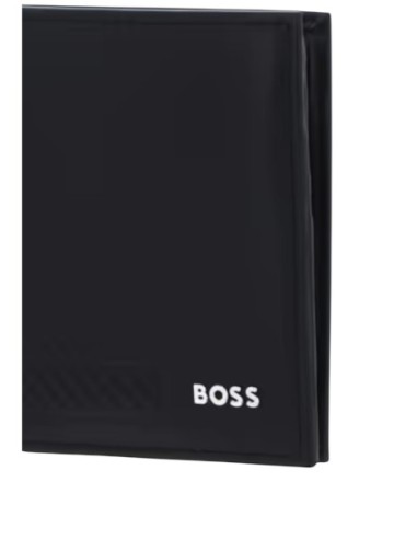 Portefeuille noir cuir homme Boss MONOGRAM