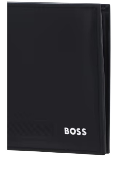 Portefeuille noir cuir homme Boss MONOGRAM