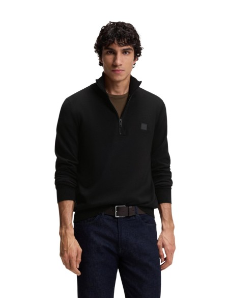 Pull zip Boss noir homme – Style structuré