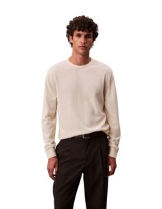 Pull laine Calvin Klein blanc homme – Confort naturel