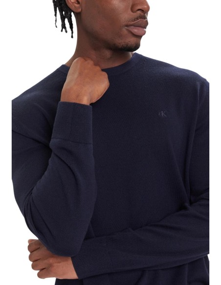 Pull laine Calvin Klein bleu homme – Style épuré