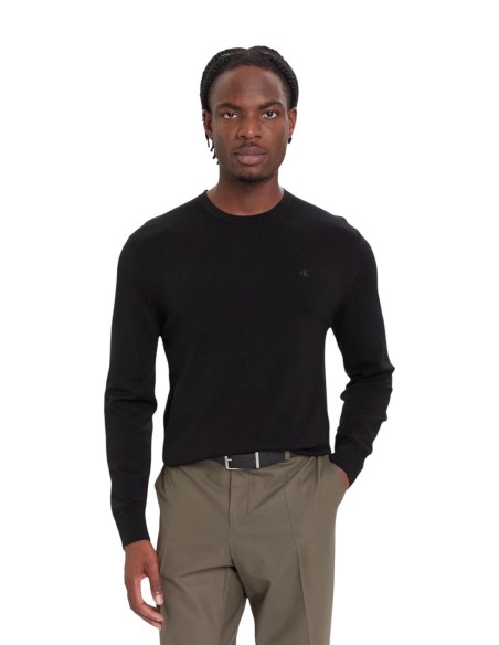 Pull laine Calvin Klein noir homme – Coupe ajustée