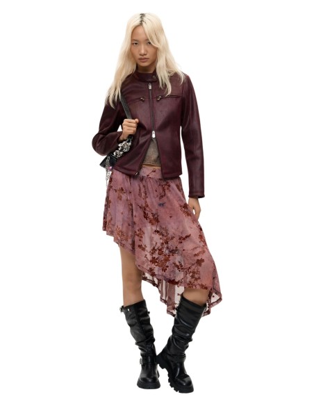 Veste polyester Desigual bordeaux femme – Style original