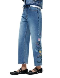 Jeans floral Desigual bleu femme – Style original