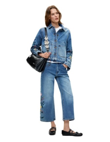Jeans floral Desigual bleu femme – Style original