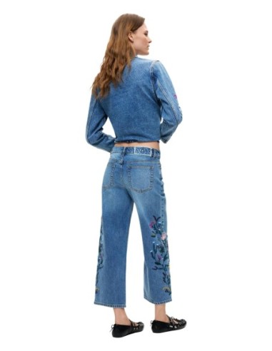 Jeans floral Desigual bleu femme – Style original