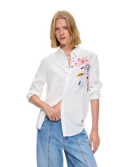 Chemise florale Desigual blanc femme – Style romantique