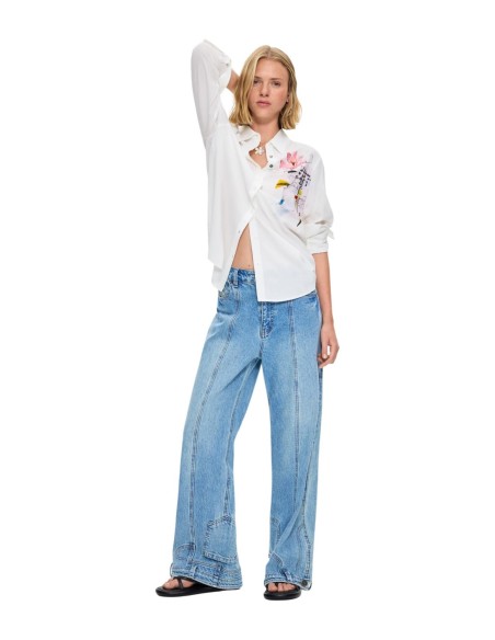 Chemise florale Desigual blanc femme – Style romantique
