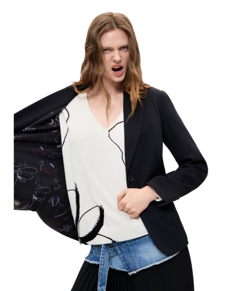 Veste viscose Desigual noir femme – Style original