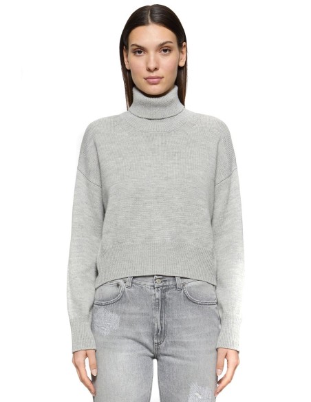Pull gris femme Dondup laine col montant