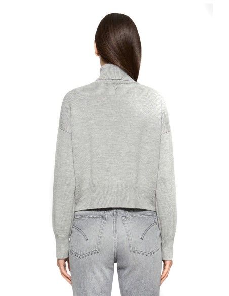 Pull gris femme Dondup laine col montant