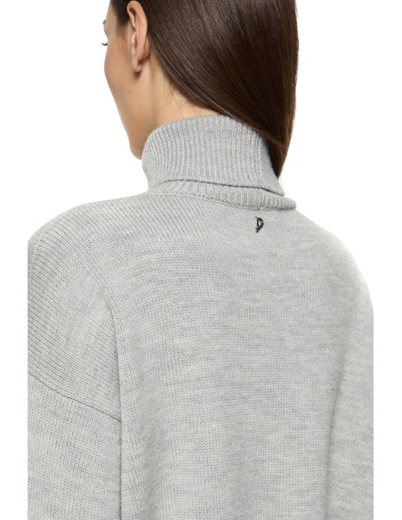 Pull gris femme Dondup laine col montant