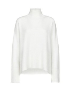 Pull blanc femme Dondup laine col montant