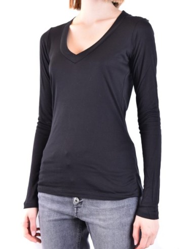 T-shirt noir femme Dondup col V