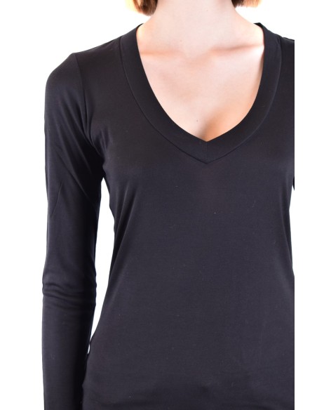 T-shirt noir femme Dondup col V