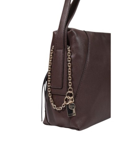 Sac bandoulière Guess marron femme grand format avec poches intérieures