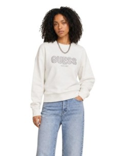 Pull imprimé Guess blanc femme – Style graphique
