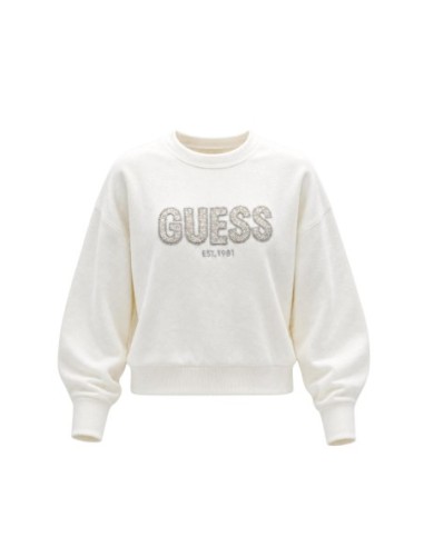 Pull imprimé Guess blanc femme – Style graphique