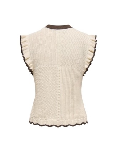 T-shirt beige géométrique femme Jacqueline De Yong 100% coton