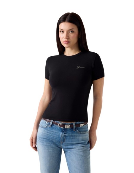 T-shirt modal Guess noir femme – Élégance minimaliste