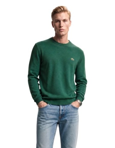 Pull maille fine Lacoste vert homme – Élégance sportive