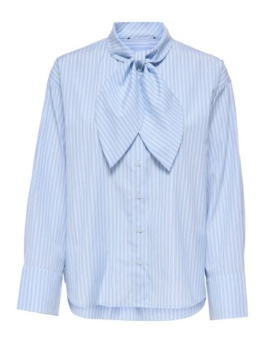Chemise bleu azur femme Only rayée