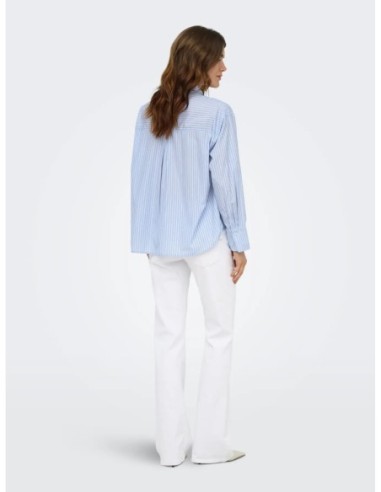 Chemise bleu azur femme Only rayée