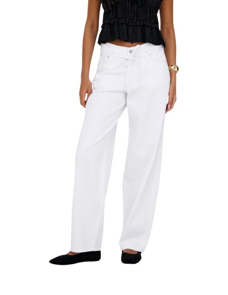 Jeans droit Only blanc femme – Style épuré