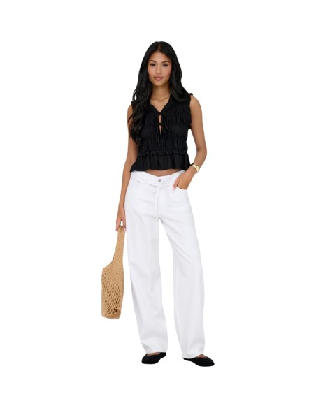 Jeans droit Only blanc femme – Style épuré