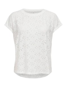 T-shirt blanc femme Only col rond