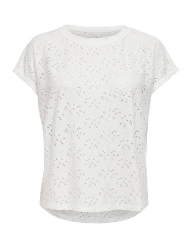 T-shirt blanc femme Only col rond