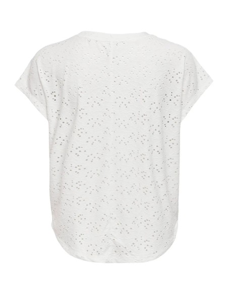 T-shirt blanc femme Only col rond