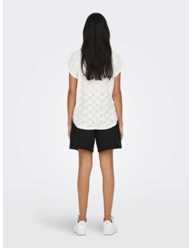 T-shirt blanc femme Only col rond