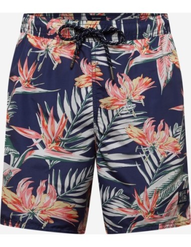 Maillot de bain bleu homme Superdry floral