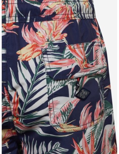 Maillot de bain bleu homme Superdry floral