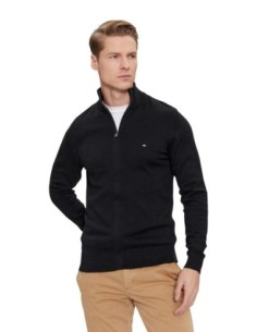 Pull structuré Tommy Hilfiger noir homme – Élégance texturée