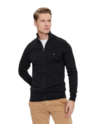 Pull structuré Tommy Hilfiger noir homme – Élégance texturée