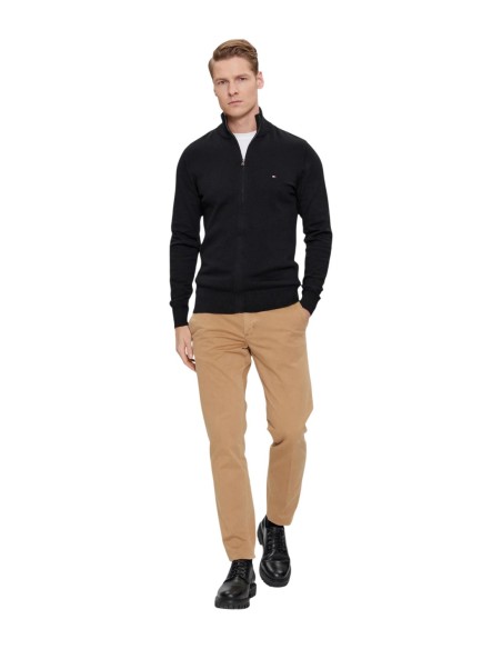Pull structuré Tommy Hilfiger noir homme – Élégance texturée