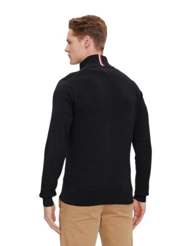 Pull structuré Tommy Hilfiger noir homme – Élégance texturée