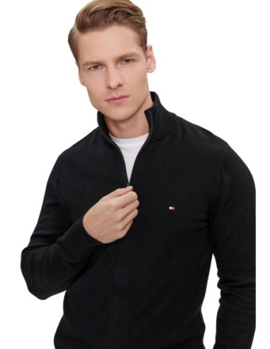 Pull structuré Tommy Hilfiger noir homme – Élégance texturée
