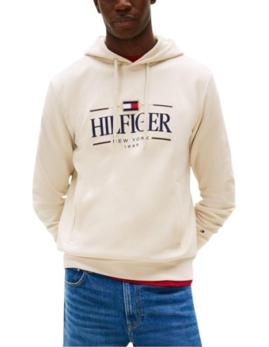 Tommy Hilfiger – Sweat Homme beige imprimé