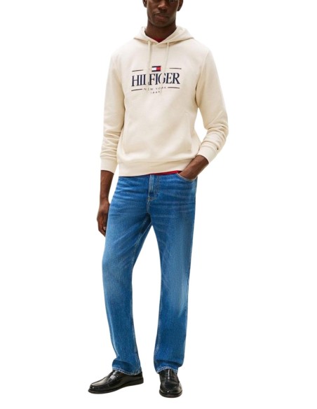 Tommy Hilfiger – Sweat Homme beige imprimé