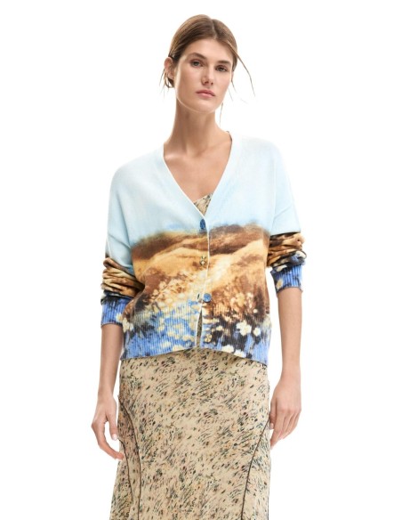 Desigual Cardigan Femme bleu azur – Style artistique