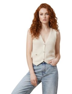 Morgan De Toi Gilet Femme beige – Style moderne